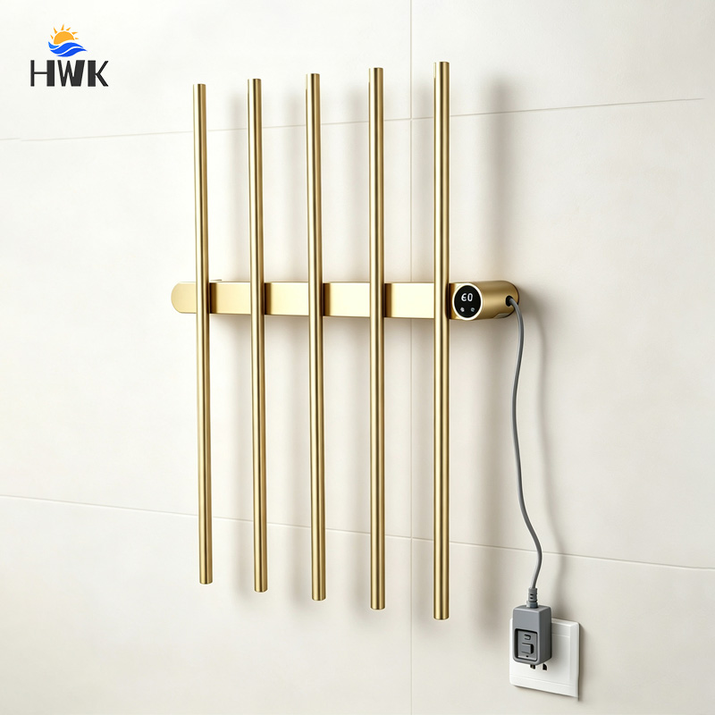 Towel Warmer Electric - Toallero Eléctrico Vertical en Oro Cepillado
