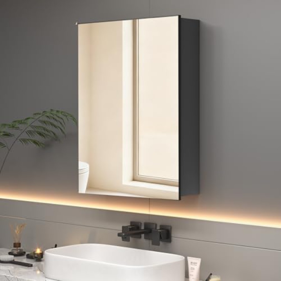 Bathroom Cabinet Mirror - Armario de baño con marco metálico,