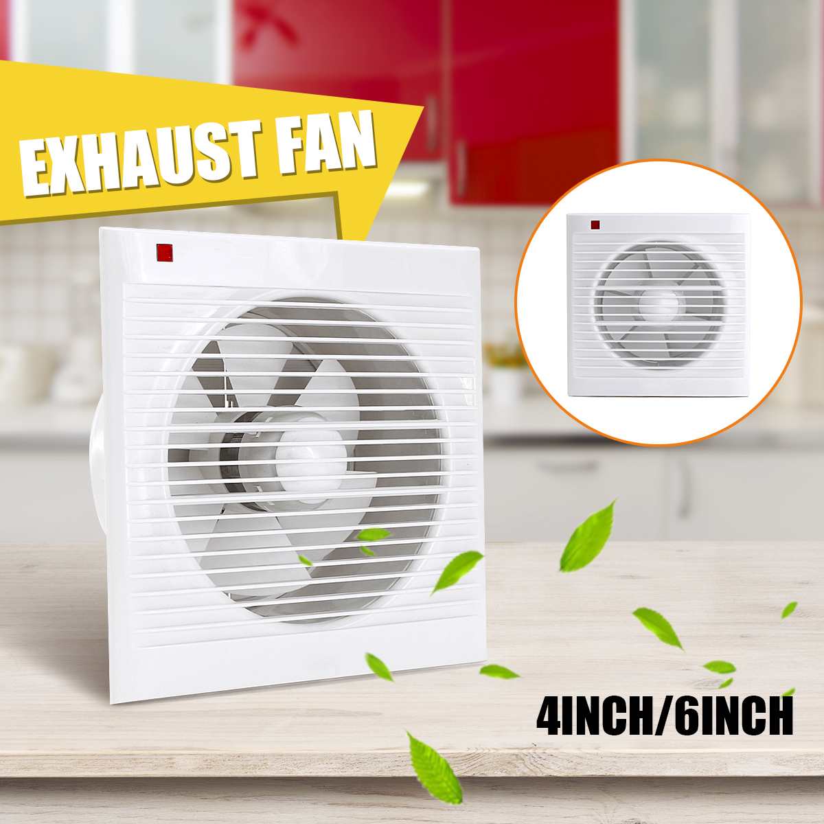 Home Bathroom Vent - Extractor de baño silencioso, resistente al