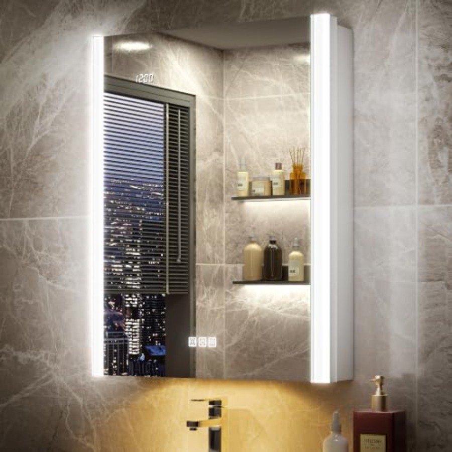 Espejo de baño con luz LED, cr - Bathroom Cabinet Mirror reseña y precio