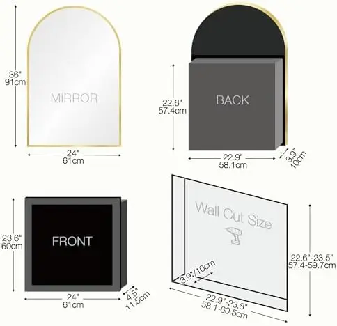 Espejo Arqueado para Botiquín, - Bathroom Cabinet Mirror reseña y precio