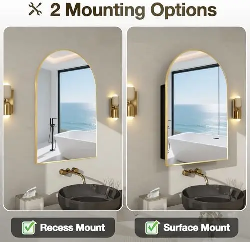 Espejo Arqueado para Botiquín, - Bathroom Cabinet Mirror reseña y precio
