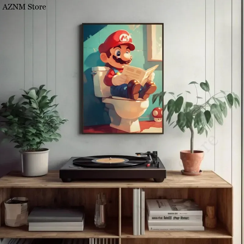 Póster de videojuego de dibujo - Home Bathroom Wall Art reseña y precio