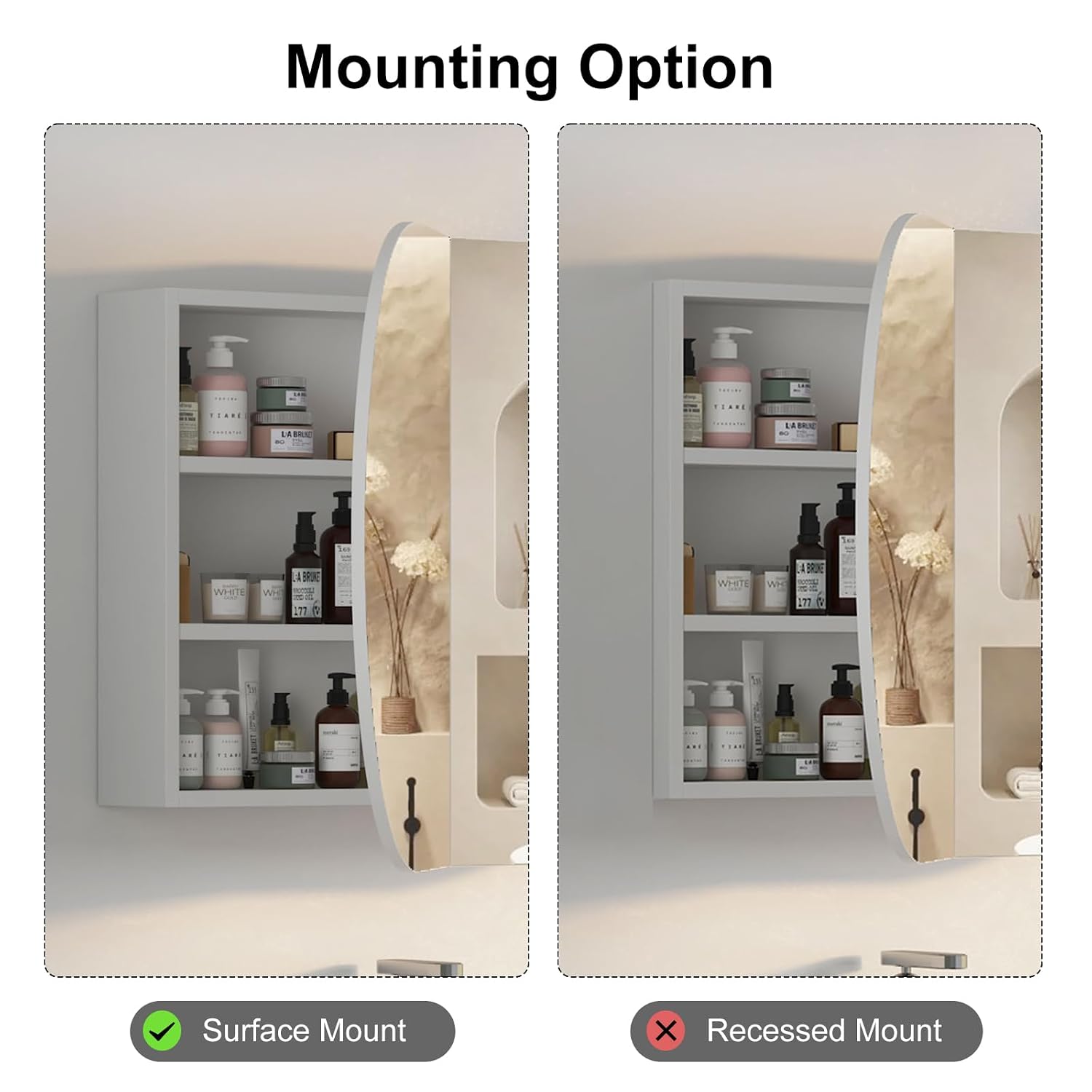 Espejo de Baño Ovalado con Gab - Bathroom Cabinet Mirror reseña y precio