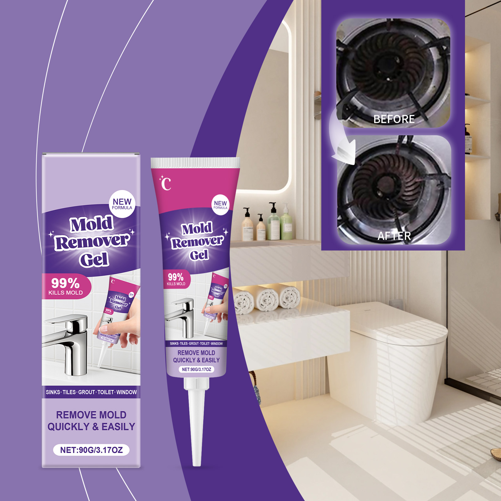 Gel eliminador de moho de acci - Home Bathroom Cleaning Solution reseña y precio