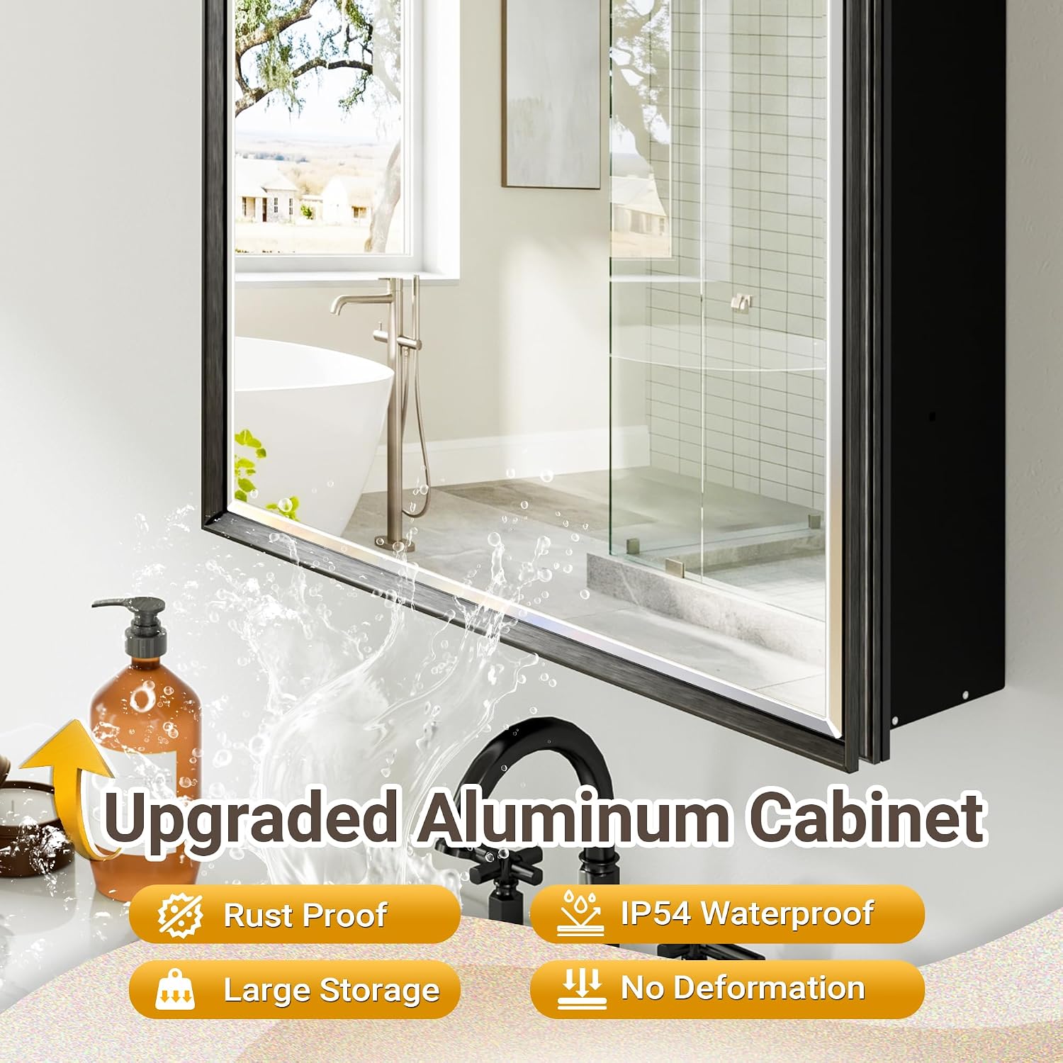 Espejo de Baño con Marco de Al - Bathroom Cabinet Mirror reseña y precio