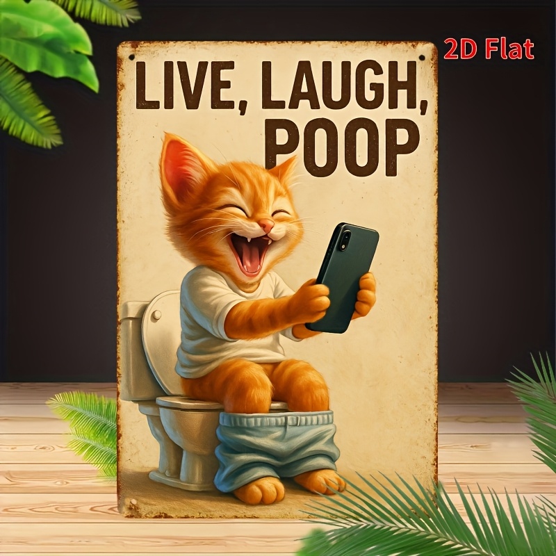 Divertido gato en el baño, art - Home Bathroom Wall Art reseña y precio