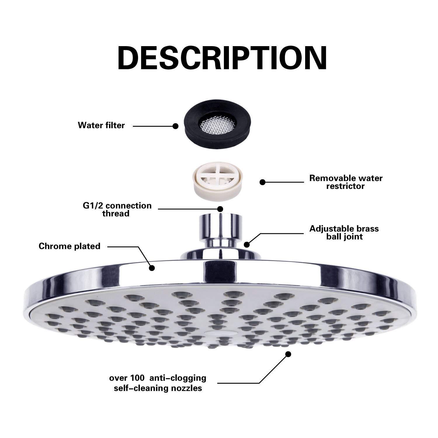Cabezal de Ducha de Lluvia con - Home Bathroom Gadgets reseña y precio
