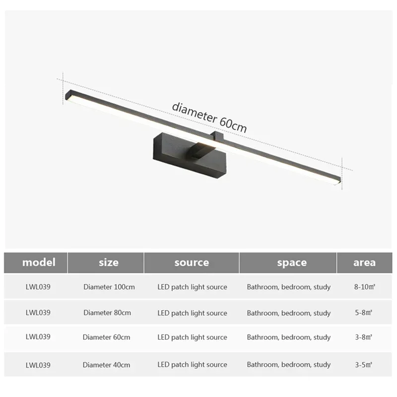 Lámpara de pared LED moderna N - Home Hardware Bathroom Lighting reseña y precio
