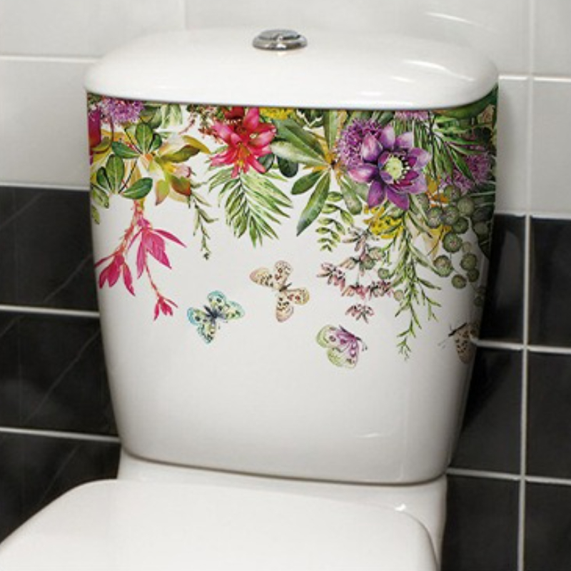 Pegatina de flor de mariposa d - Home Bathroom Layout reseña y precio