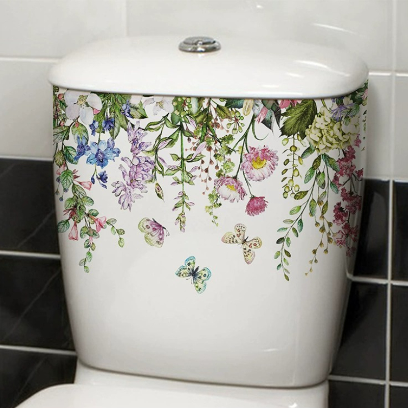 Pegatina de flor de mariposa d - Home Bathroom Layout reseña y precio